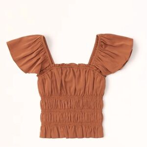 Abercrombie & Fitch Blouse | Flutter Sleeve Smocked Top
